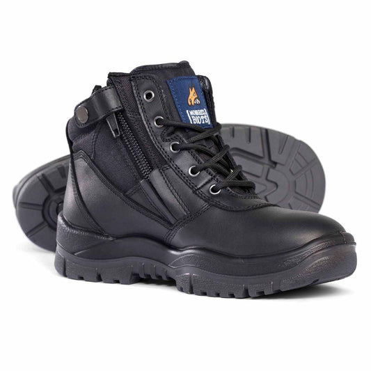 261020 - MONGREL ZIPSIDER BOOT - BLACK - The Work Pit