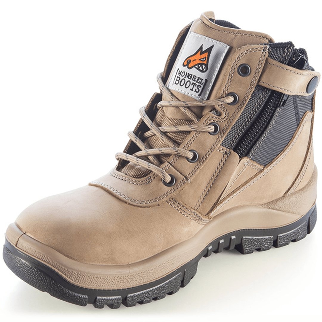 961060 - MONGREL ZIPSIDER NON SAFETY BOOT - STONE - The Work Pit