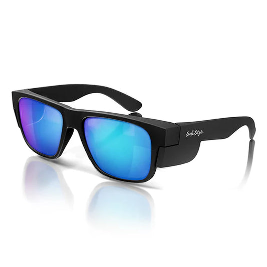 SAFESTYLE FUSION MATTE BLACK FRAME MIRRORS POLARISED UV400 LENS