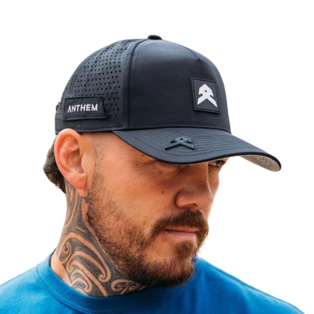 ANTHEM A FRAME PERFORMANCE WASHABLE HAT - BLACK - The Work Pit