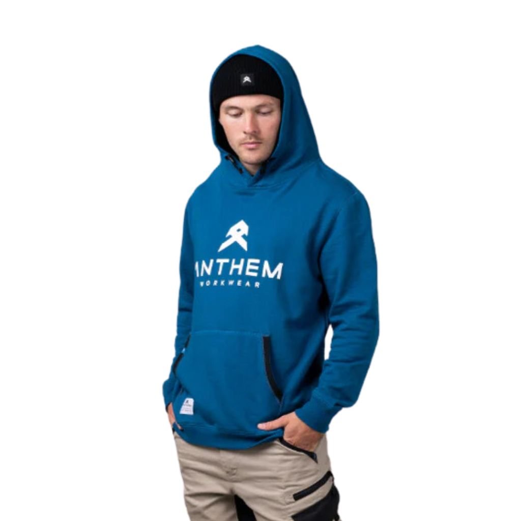 ANTHEM FULL LOGO HOODIE ANTHEM BLUE - The Work Pit