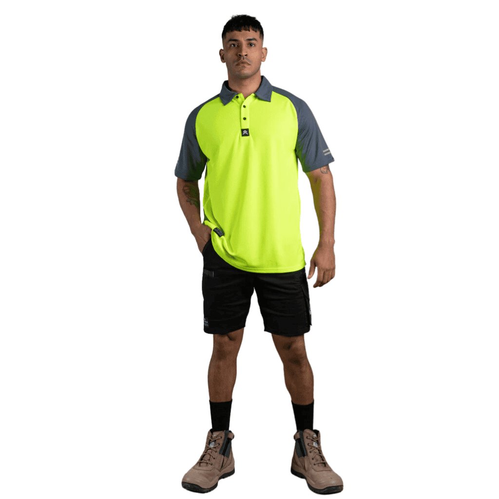 ANTHEM HI FLOW PERFORMANCE POLO - HI VIS YELLOW - The Work Pit