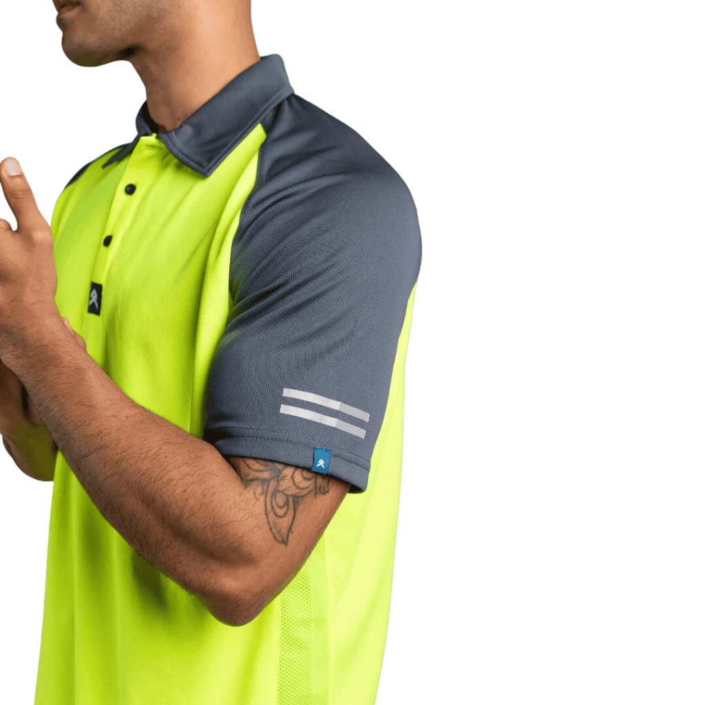 ANTHEM HI FLOW PERFORMANCE POLO - HI VIS YELLOW - The Work Pit