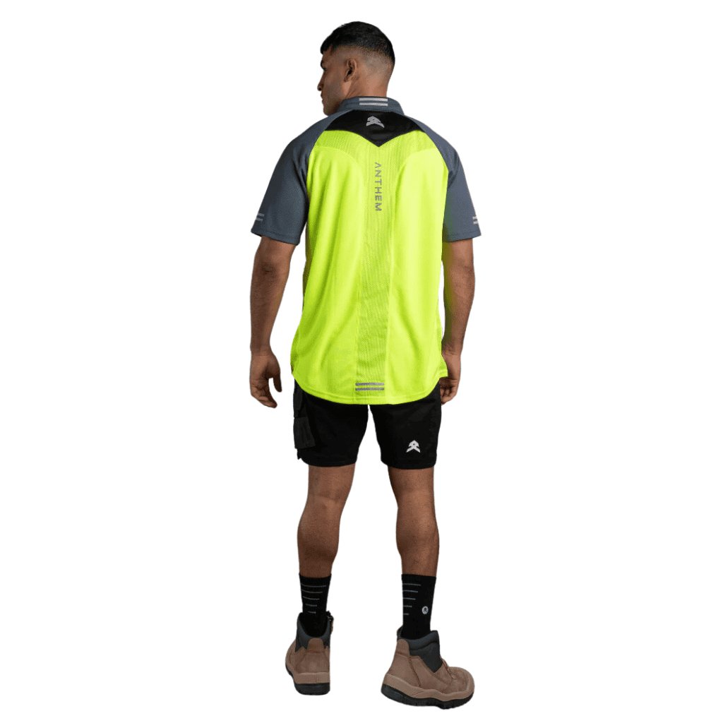 ANTHEM HI FLOW PERFORMANCE POLO - HI VIS YELLOW - The Work Pit