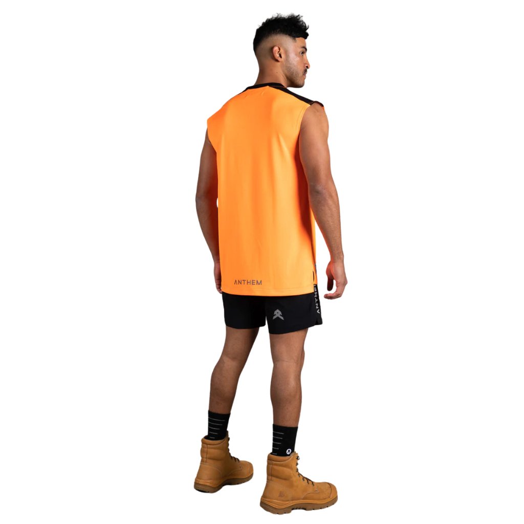 ANTHEM HI VIS PERFORMANCE TANK - ORANGE - The Work Pit