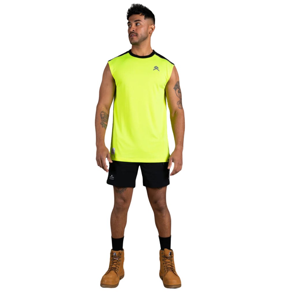 ANTHEM HI VIS PERFORMANCE TANK - YELLOW - The Work Pit