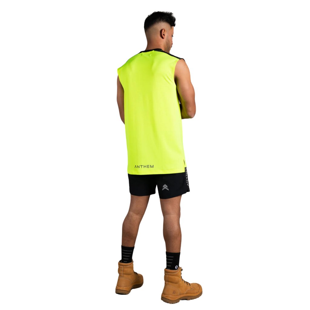 ANTHEM HI VIS PERFORMANCE TANK - YELLOW - The Work Pit