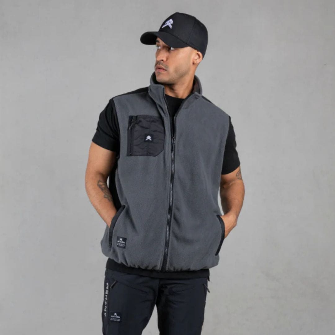 ANTHEM POLAR FLEECE VEST - GREY - The Work Pit