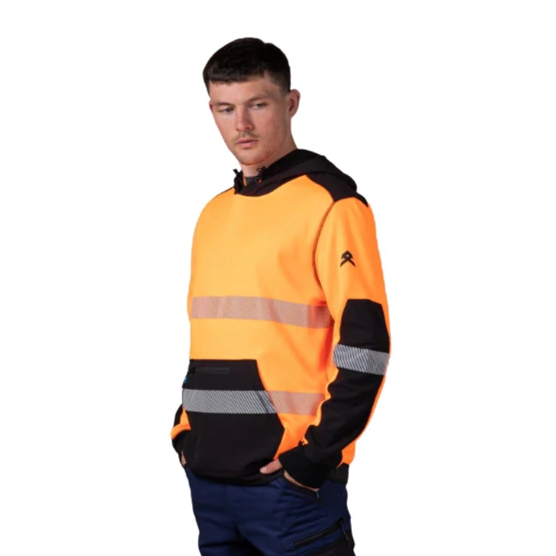 ANTHEM TAPED TECH HI VIS HOODED SWEATSHIRT ORANGE - The Work Pit