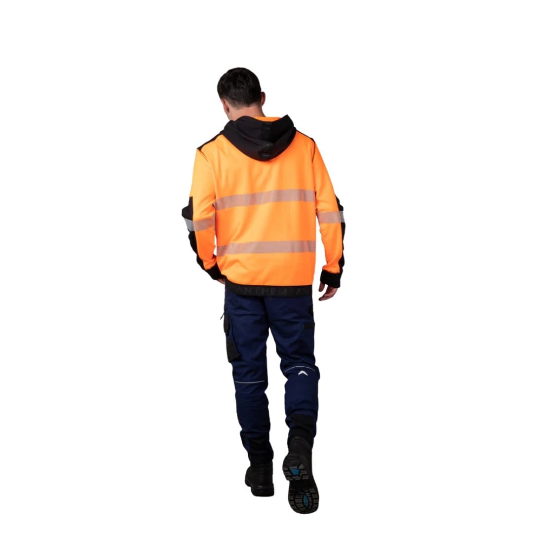 ANTHEM TAPED TECH HI VIS HOODED SWEATSHIRT ORANGE - The Work Pit