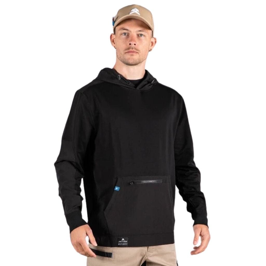 ANTHEM TECH HOODED SWEATSHIRT BLACK - The Work Pit