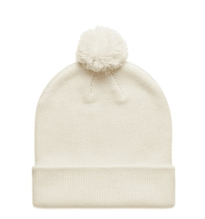 AS COLOUR POM POM BEANIE (WHITE) - The Work Pit