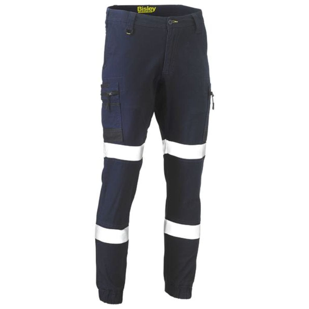 BISLEY FLX AND MOVE™ TAPED STRETCH CARGO CUFFED PANTS - NAVY - The Work Pit