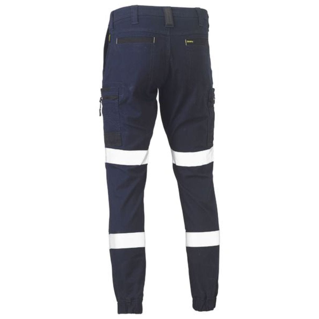 BISLEY FLX AND MOVE™ TAPED STRETCH CARGO CUFFED PANTS - NAVY - The Work Pit