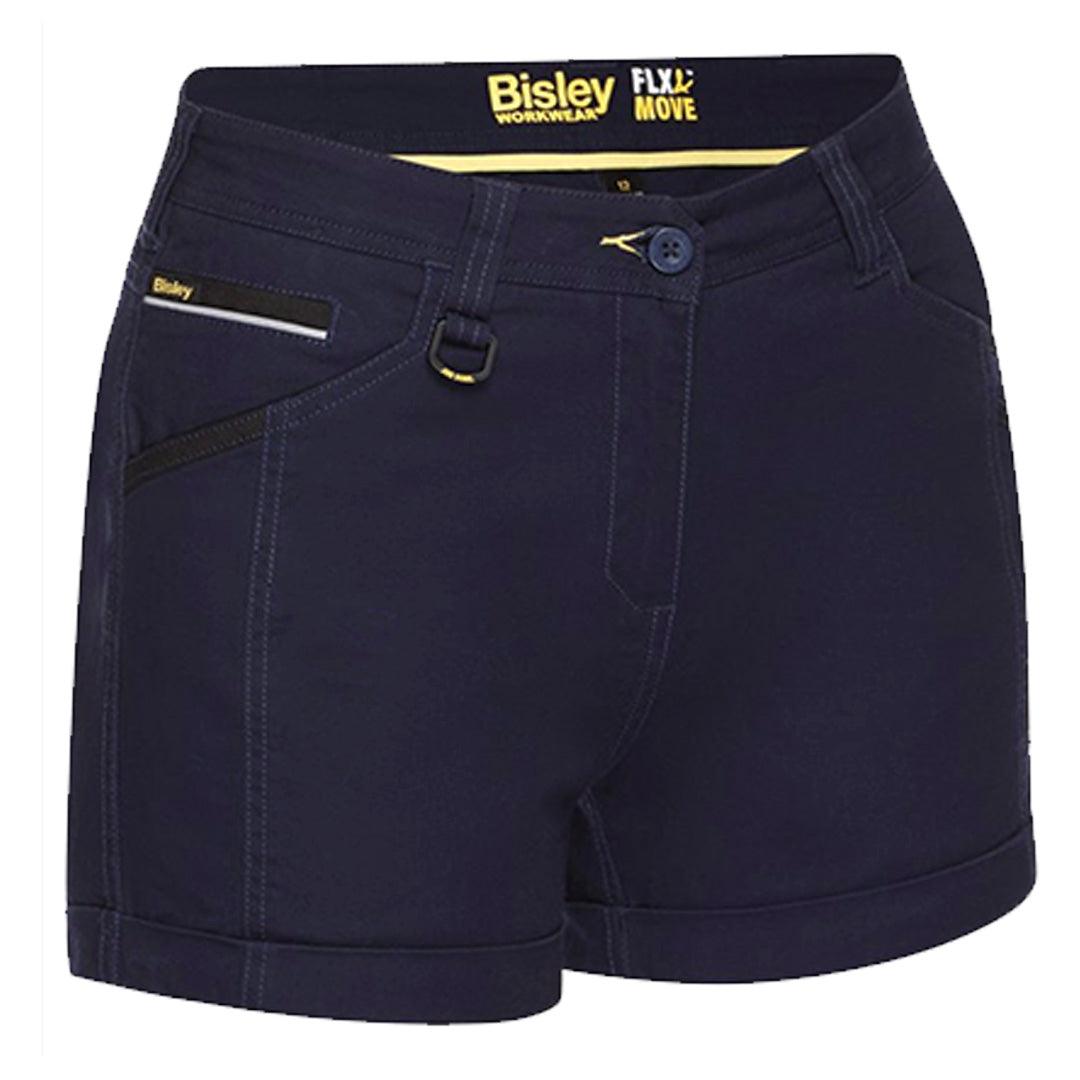 BISLEY WOMENS FLEX & MOVE SHORT SHORTS NAVY - The Work Pit