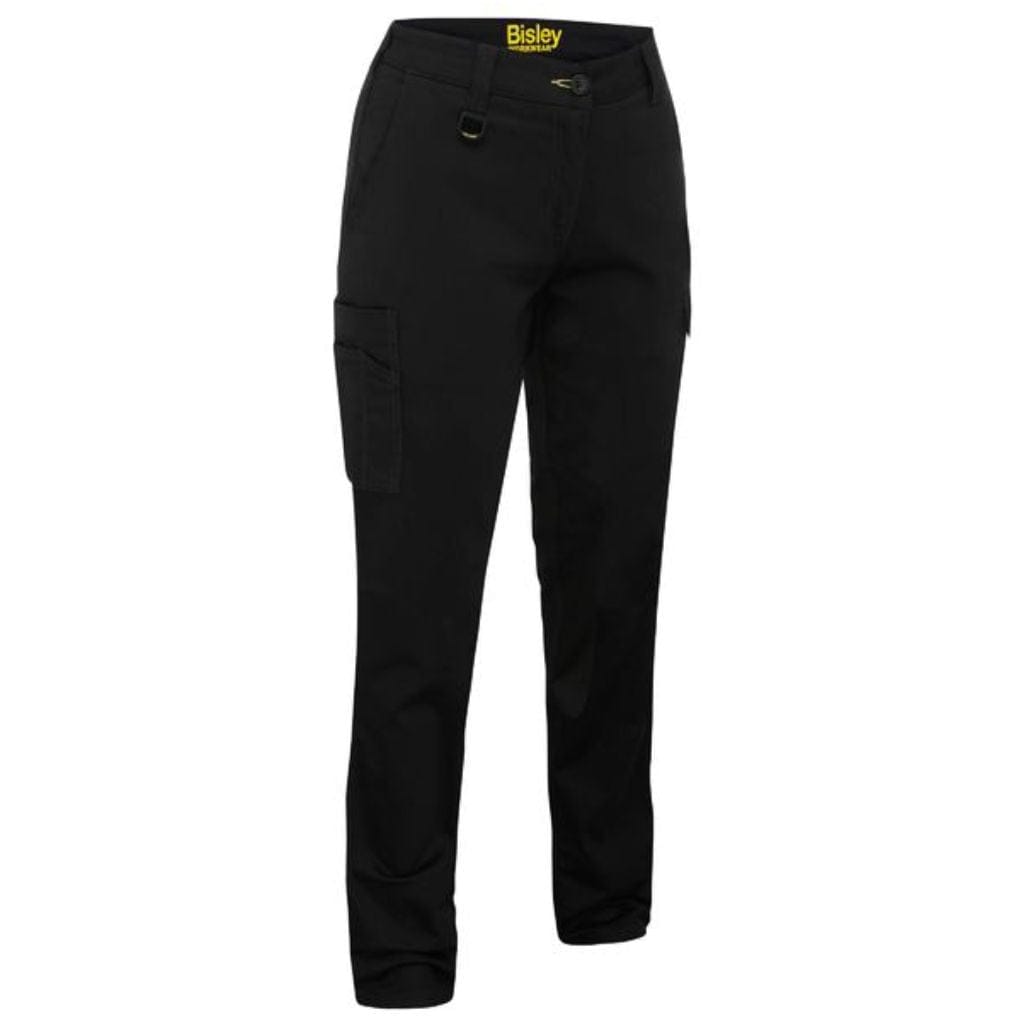 BISLEY WOMENS STRETCH COTTON CARGO PANTS BLACK - The Work Pit