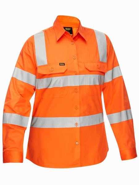 BISLEY WOMENS TAPED BIOMOTION COOL LIGHTWEIGHT VIC RAIL SHIRT - The Work Pit