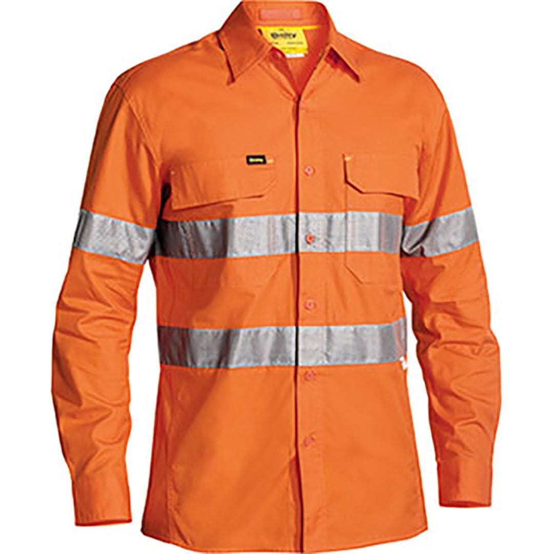 BISLEY X AIRFLOW TAPED HI VIS RIPSTOP SHIRT ORANGE - The Work Pit