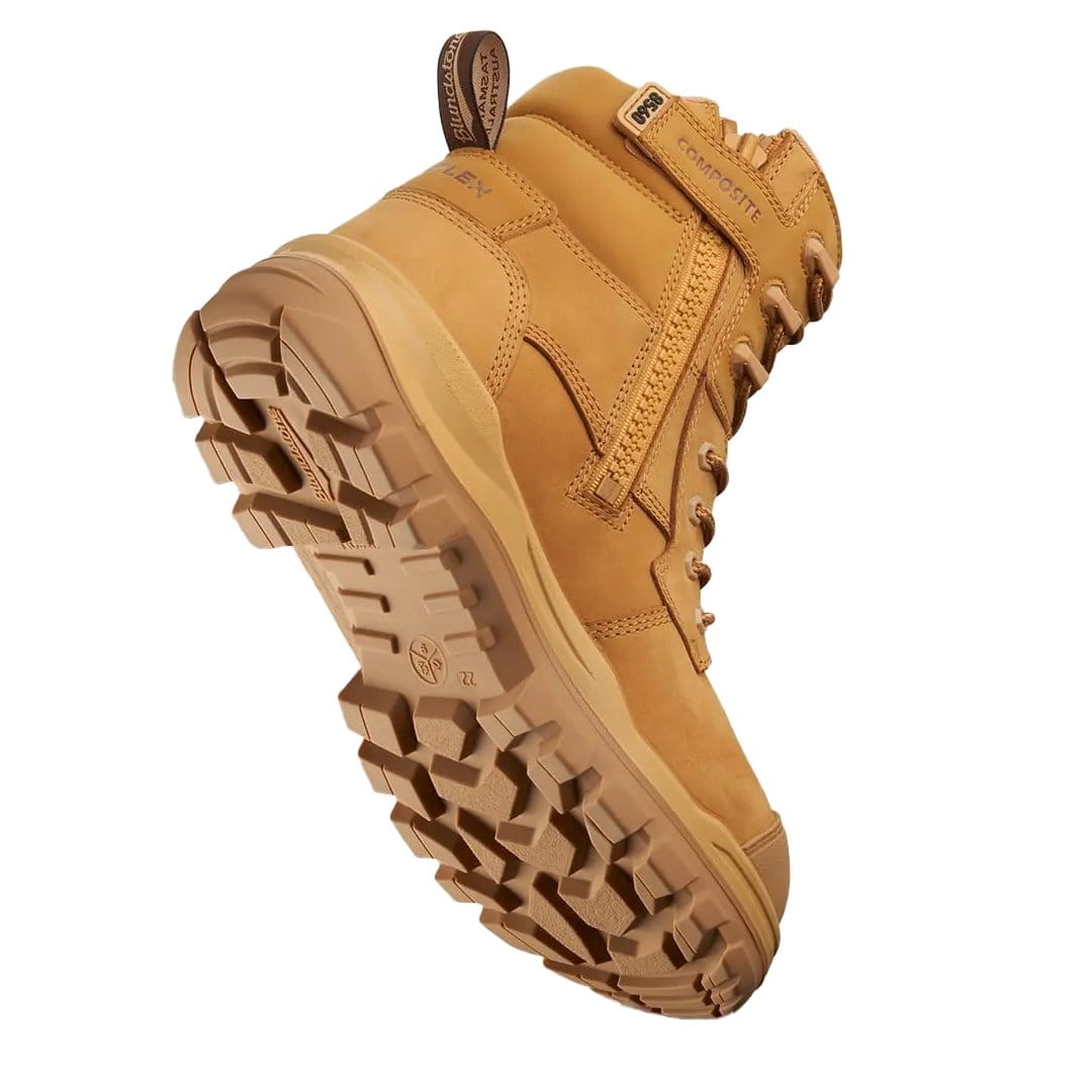 BLUNDSTONE #8560 ROTOFLEX 6in UNISEX TPU ZIPSIDE BOOTS - WHEAT - The Work Pit