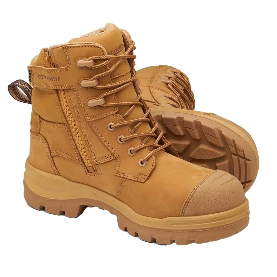 BLUNDSTONE #8560 ROTOFLEX 6in UNISEX TPU ZIPSIDE BOOTS - WHEAT - The Work Pit