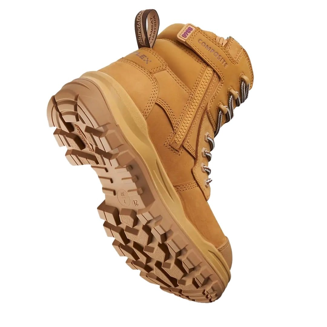 BLUNDSTONE #8860 ROTOFLEX 6in WOMENS TPU ZIPSIDE BOOTS WHEAT - The Work Pit