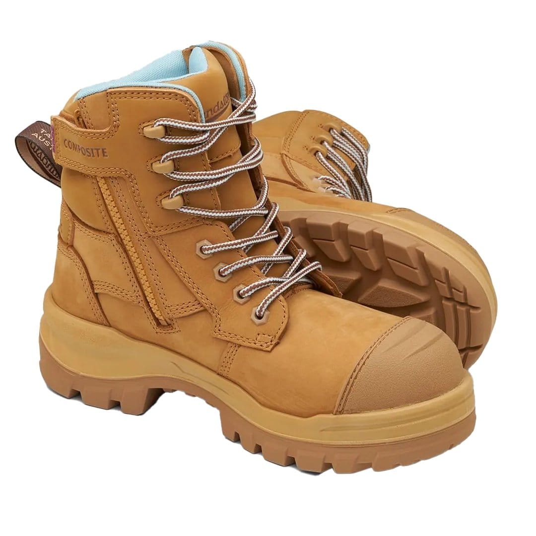 BLUNDSTONE #8860 ROTOFLEX 6in WOMENS TPU ZIPSIDE BOOTS WHEAT - The Work Pit