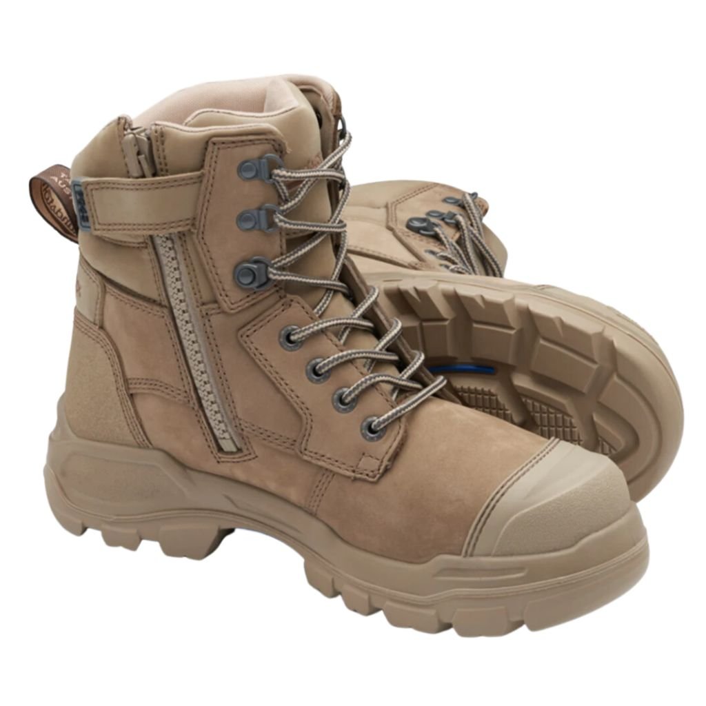 BLUNDSTONE #9063 UNISEX ROTOFLEX SAFETY BOOTS - STONE NUBUCK - The Work Pit