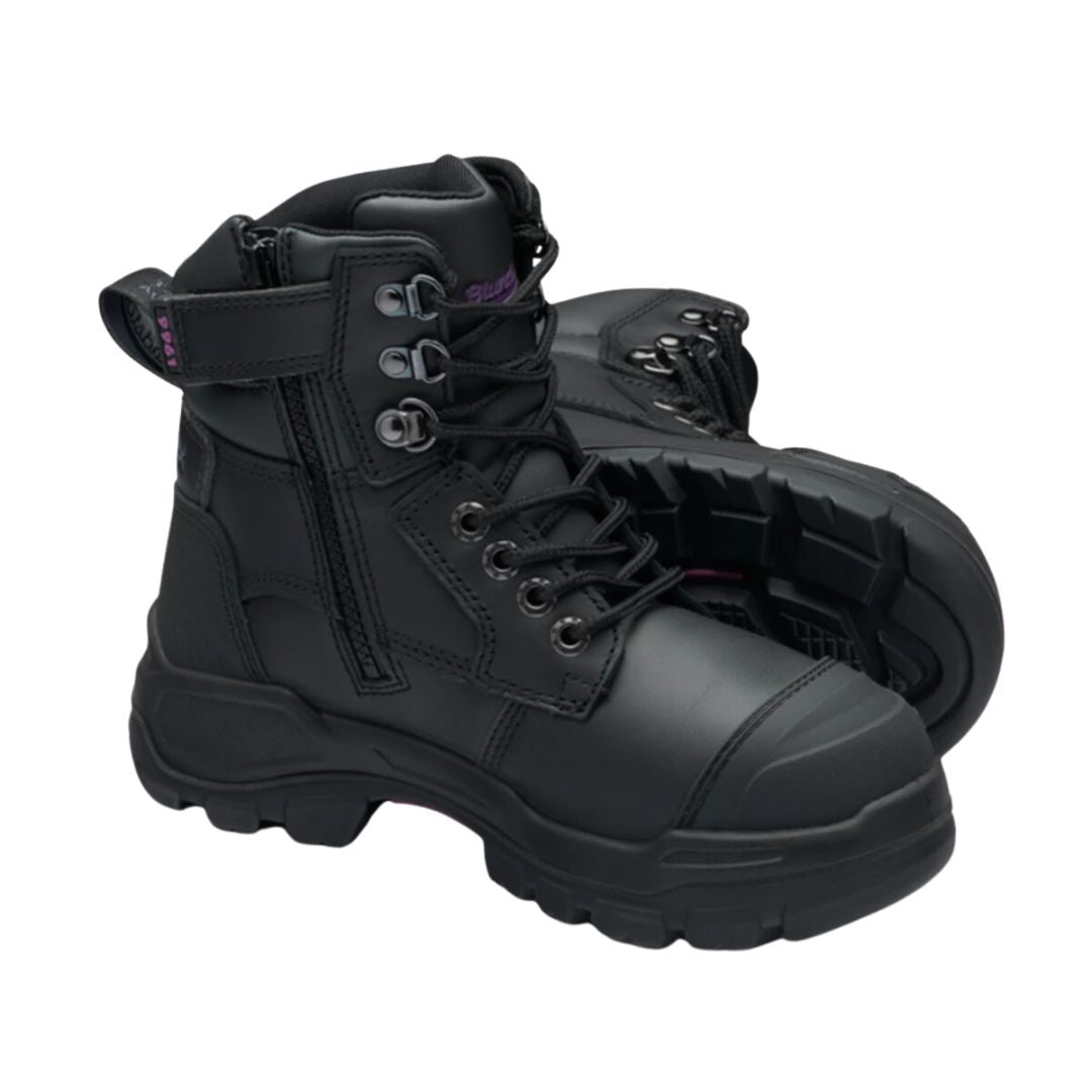 BLUNDSTONE #9961 - 150mm ZIPSIDE WOMENS BOOTS - BLACK - The Work Pit