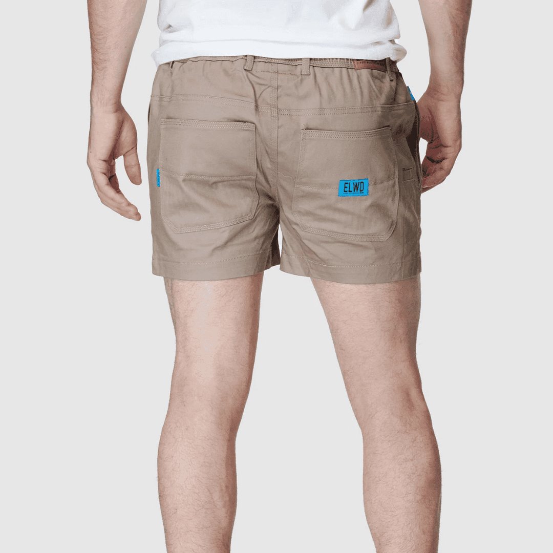 ELWD MENS ELASTIC SHORT SHORTS - STONE - The Work Pit