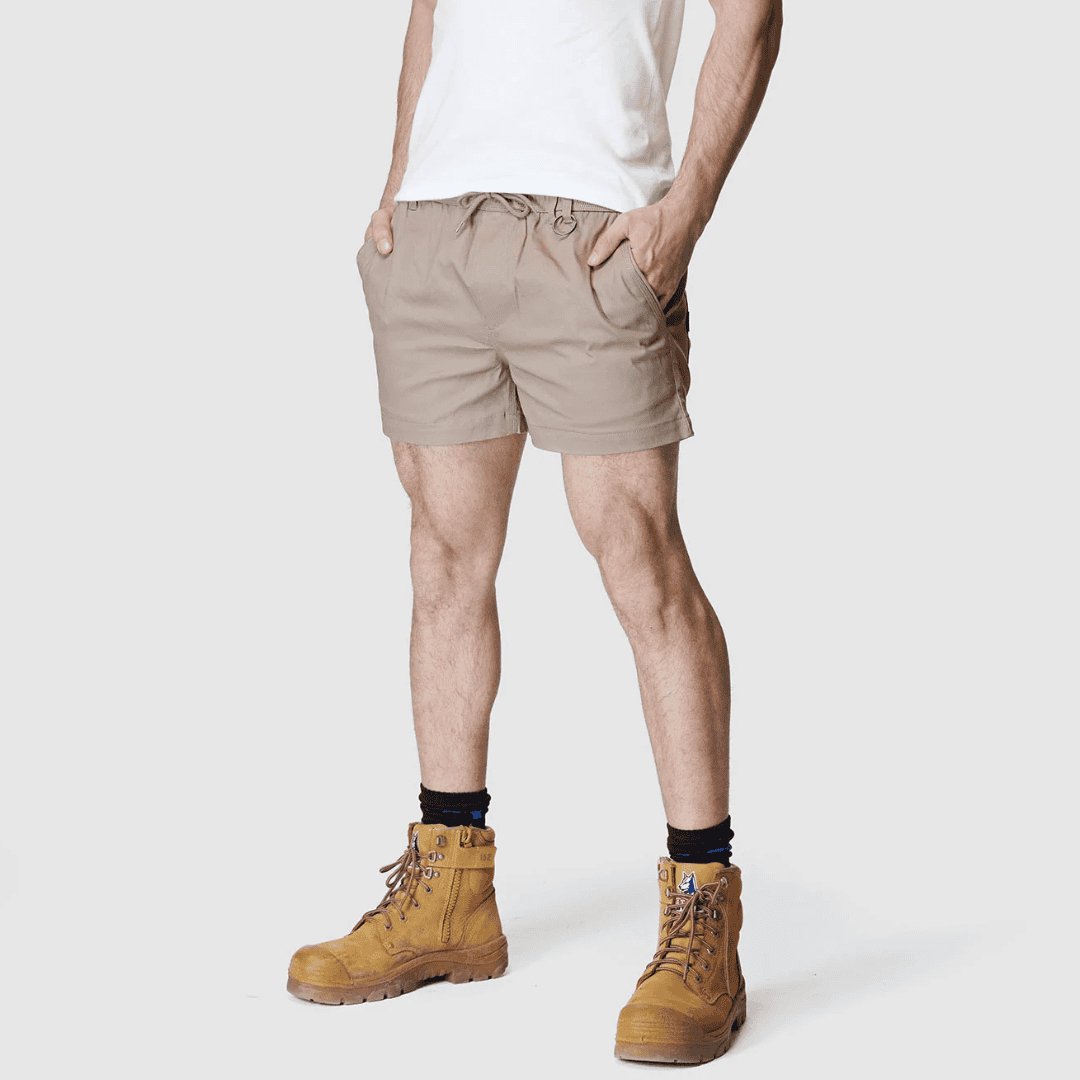 ELWD MENS ELASTIC SHORT SHORTS - STONE - The Work Pit