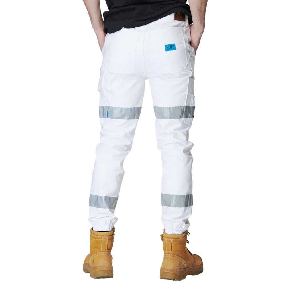 ELWD MENS REFLECTIVE CUFFED PANT WHITE - The Work Pit