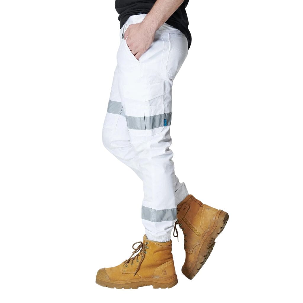 ELWD MENS REFLECTIVE CUFFED PANT WHITE - The Work Pit