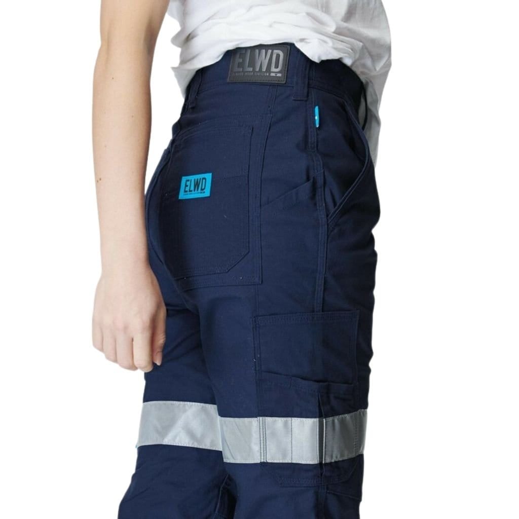 ELWD WOMENS REFLECTIVE CUFFED PANT NAVY - The Work Pit