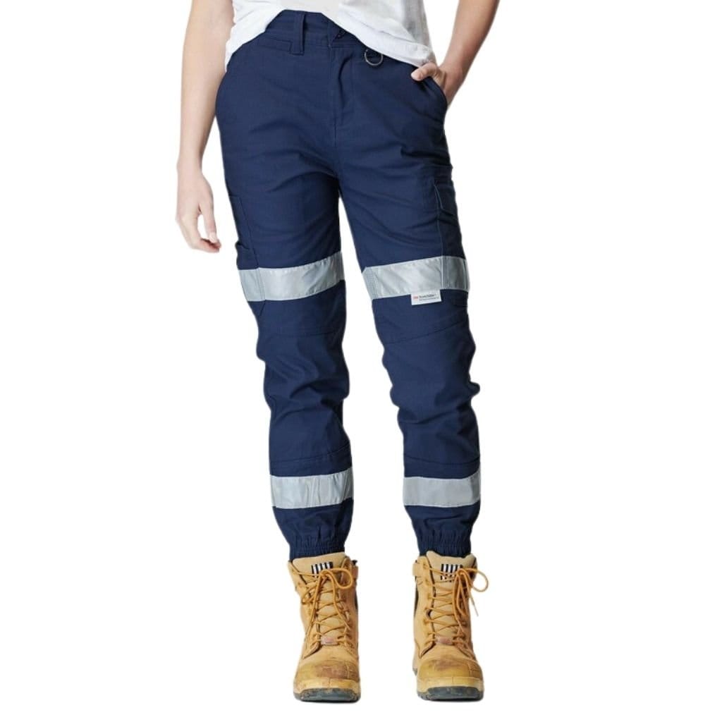 ELWD WOMENS REFLECTIVE CUFFED PANT NAVY - The Work Pit