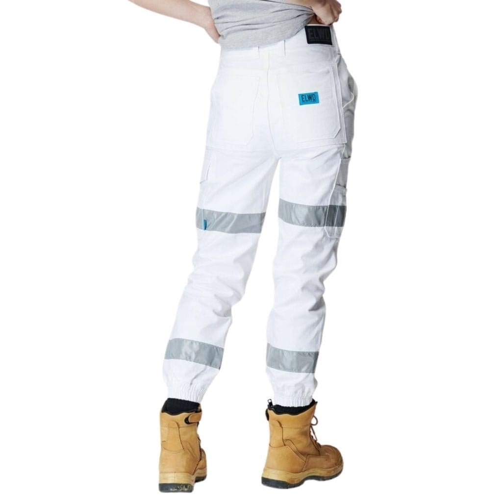 ELWD WOMENS REFLECTIVE CUFFED PANT WHITE - The Work Pit