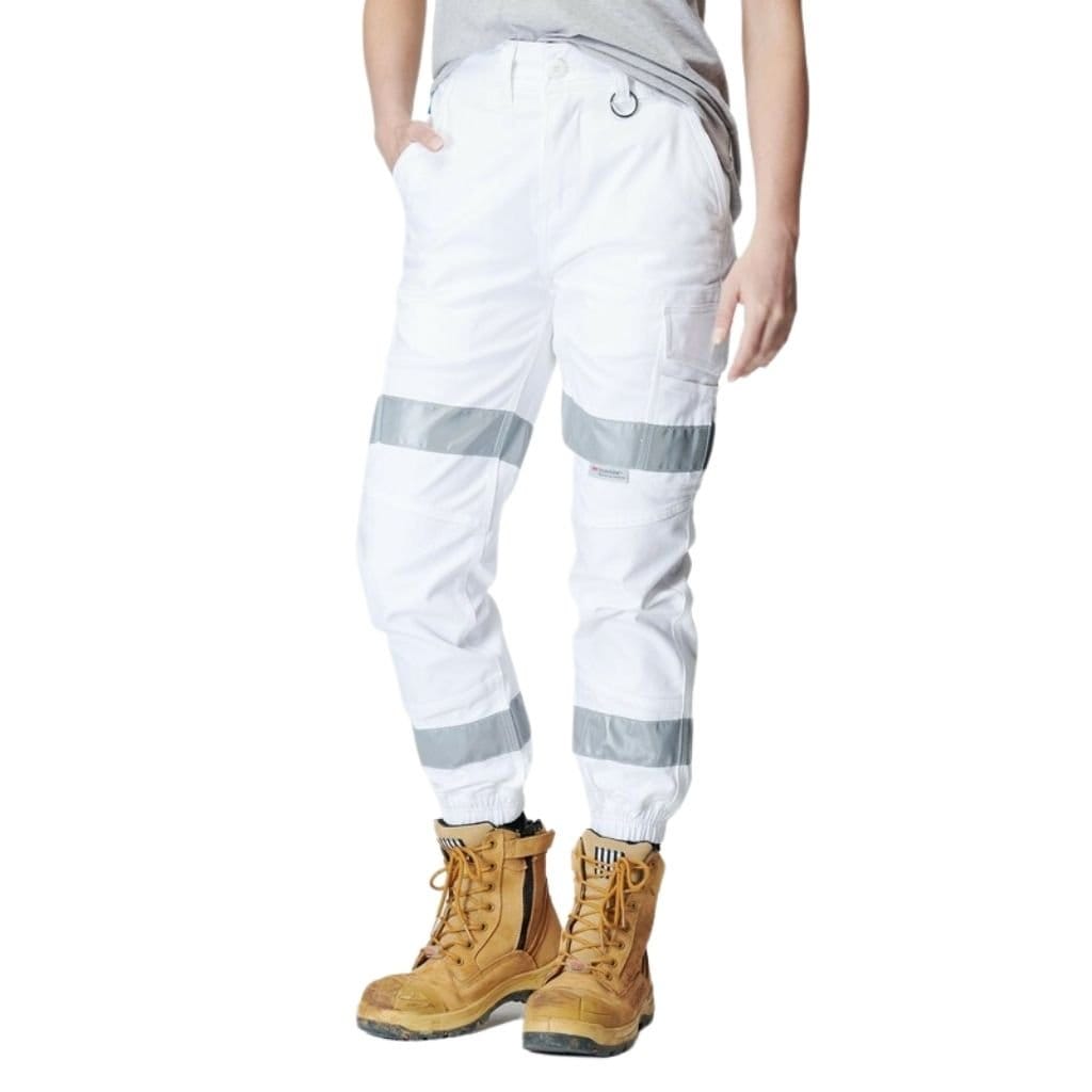 ELWD WOMENS REFLECTIVE CUFFED PANT WHITE - The Work Pit