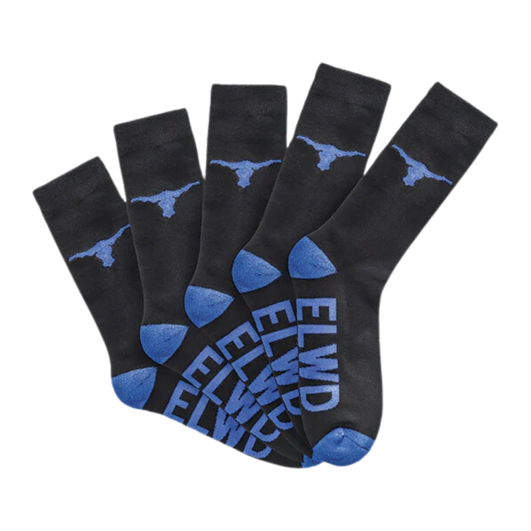 ELWD WORKWEAR CREW SOCK 5 PK ASSORTED - The Work Pit