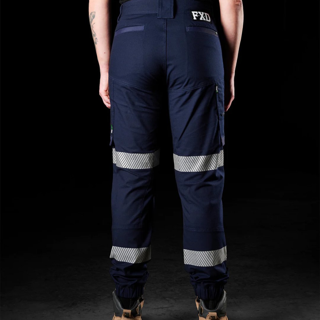 FXD WP - 8WT - REFLECTIVE CUFFED STRETCH RIPSTOP WORK PANTS - NAVY - The Work Pit