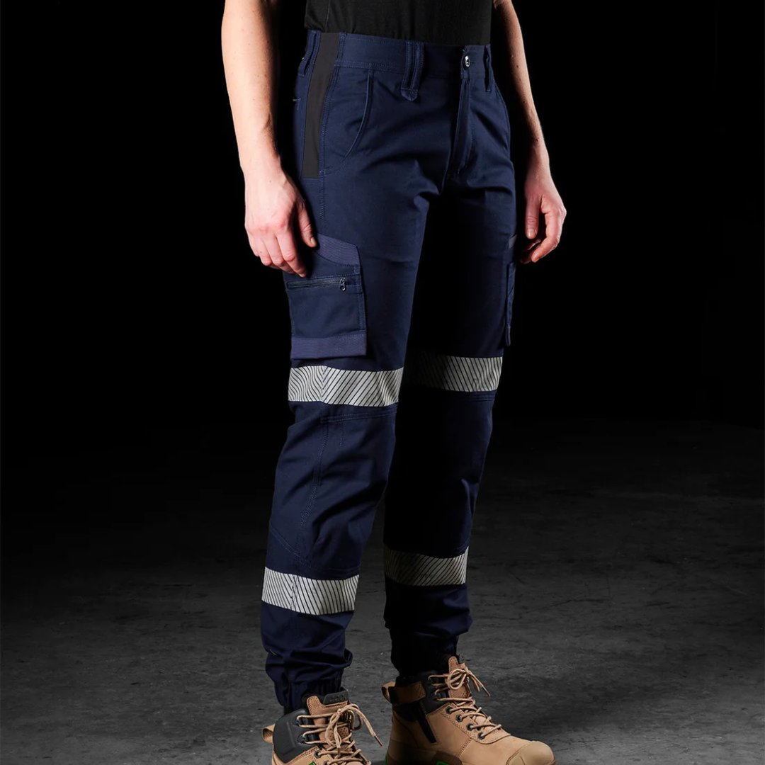 FXD WP - 8WT - REFLECTIVE CUFFED STRETCH RIPSTOP WORK PANTS - NAVY - The Work Pit