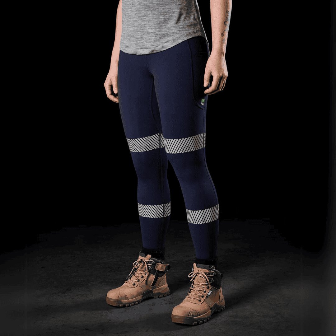 FXD WP - 9WT - REFLECTIVE STRETCH LEGGINGS - NAVY - The Work Pit