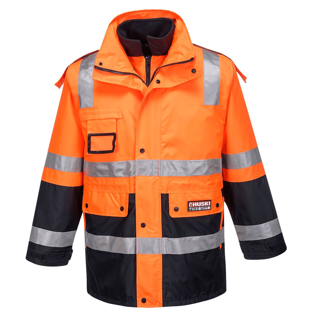 HUSKI VENTURE 4in1 DAY/NIGHT JACKET ORANGE/NAVY - The Work Pit