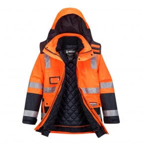 HUSKI VENTURE 4in1 DAY/NIGHT JACKET ORANGE/NAVY - The Work Pit