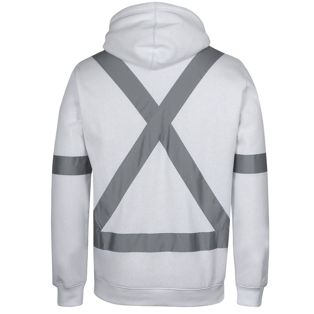 JB's FLEECE HOODIE WITGH REFLECTIVE TAPE - WHITE - The Work Pit