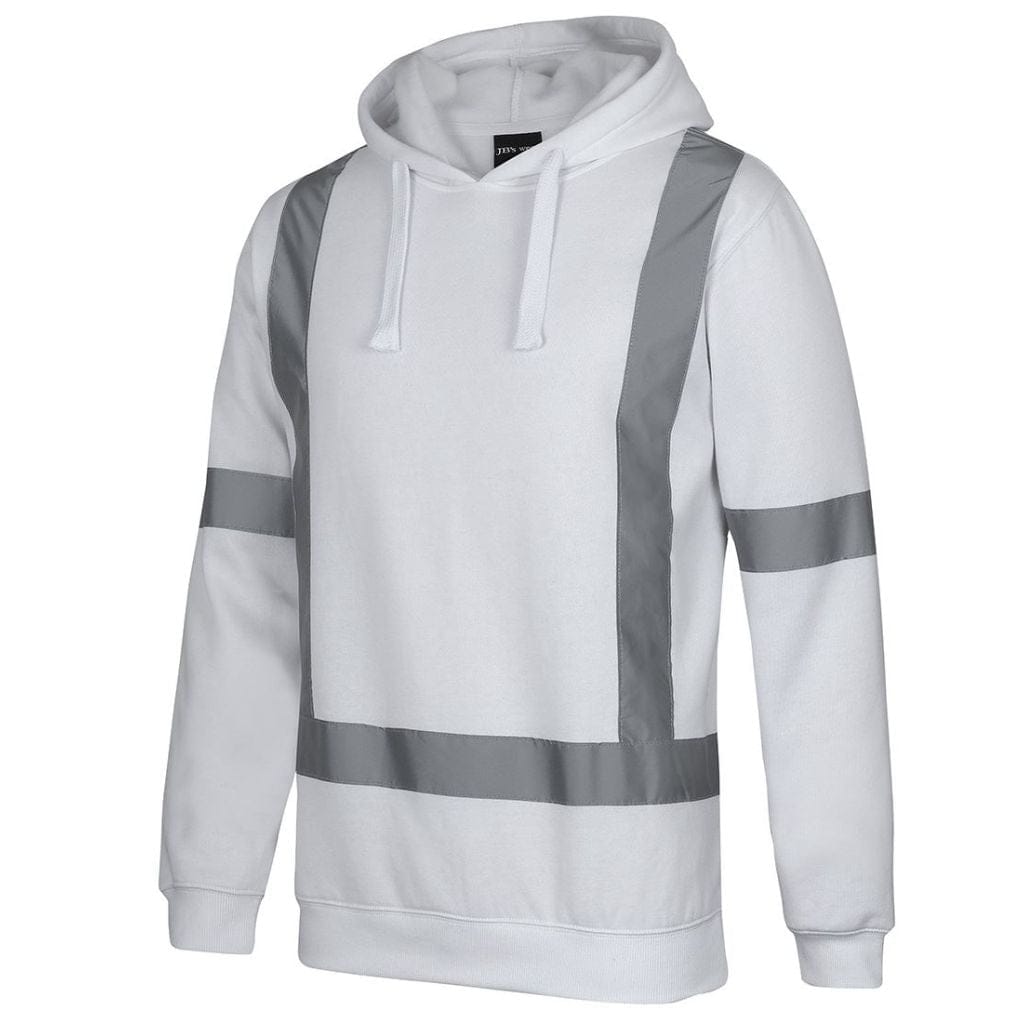 JB's FLEECE HOODIE WITGH REFLECTIVE TAPE - WHITE - The Work Pit