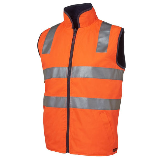 JB'S HI VIS 4602.1 (D+N) REVERSIBLE VEST - ORANGE/NAVY - The Work Pit