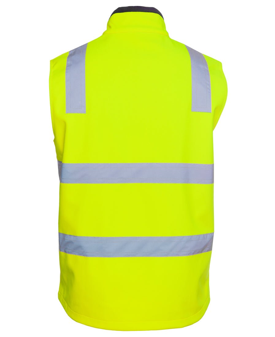 JB'S HI VIS (D+N) THREE LAYER SOFTSHELL VEST - LIME/NAVY - The Work Pit