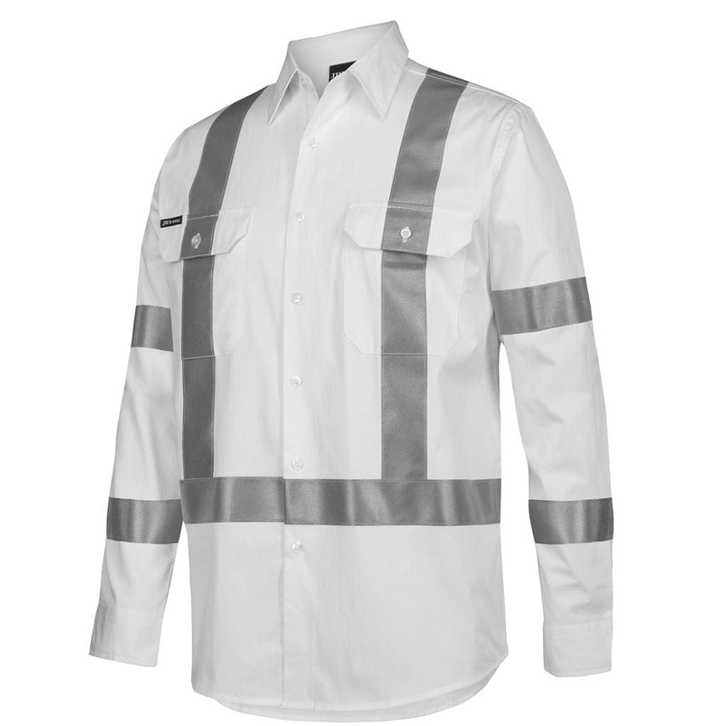 JB'S WEAR BIOMOTION NIGHT 190G SHIRT WITH REFLECTIVE TAPE - WHITE - The Work Pit