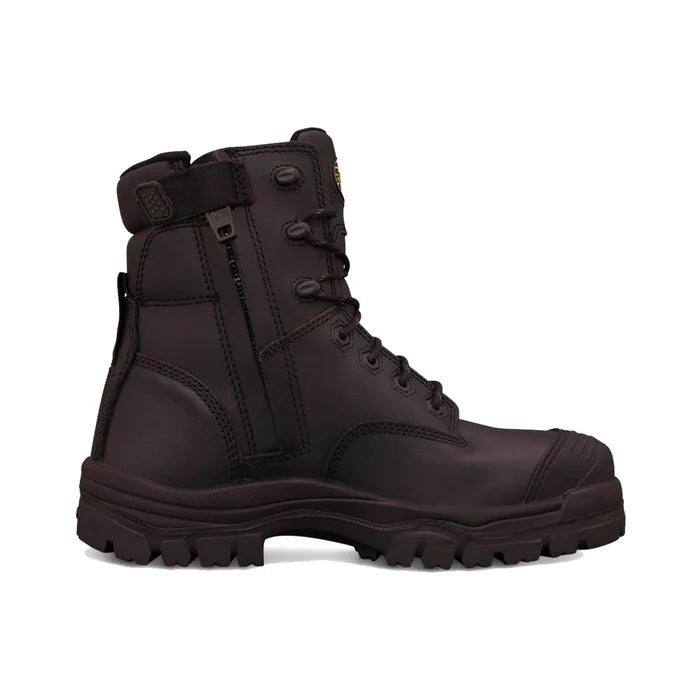 OLIVER LACE UP ZIP SIDE 6" WORK BOOT - BLACK - The Work Pit