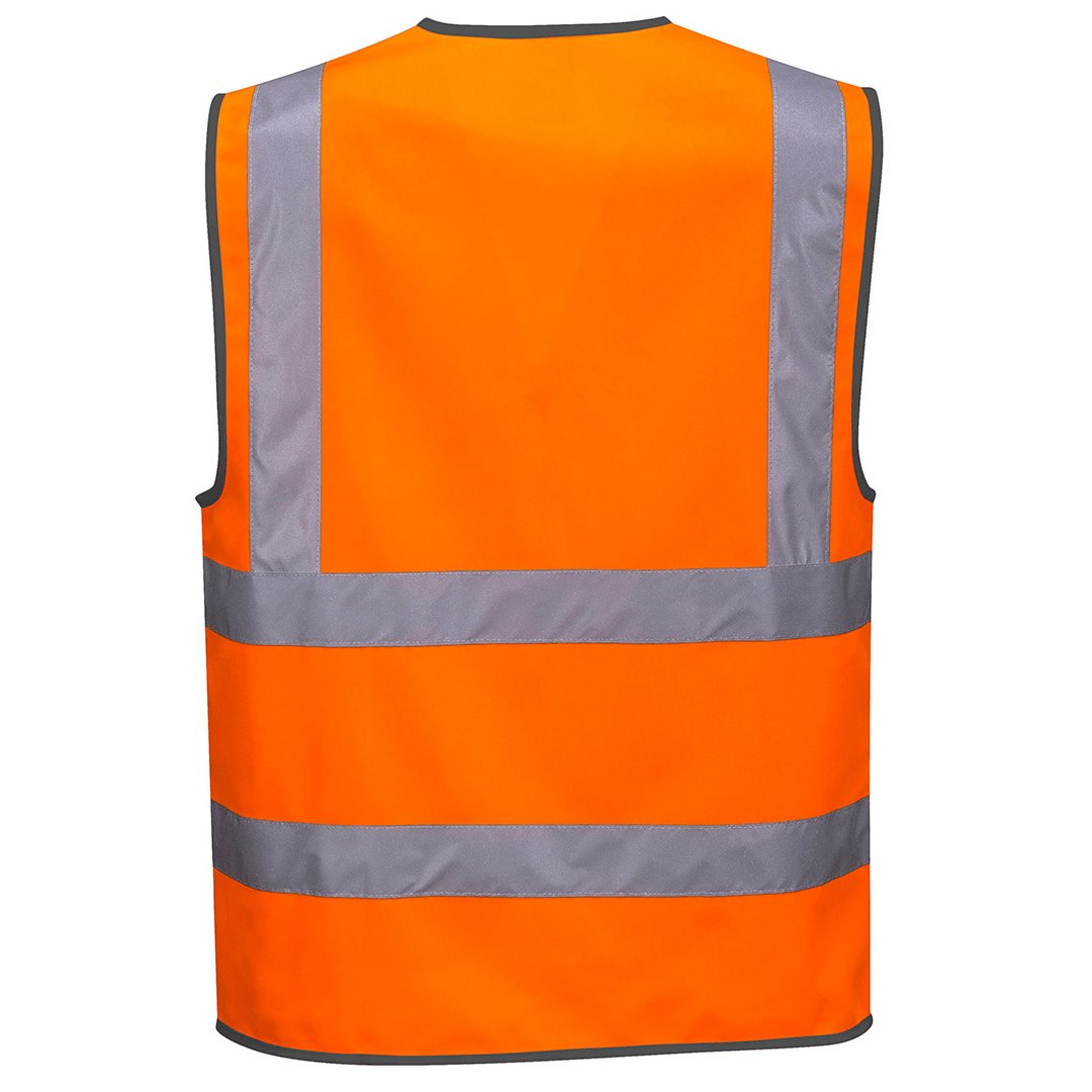 PORT WEST HI - VIS ZIPPED VEST ORANGE - The Work Pit