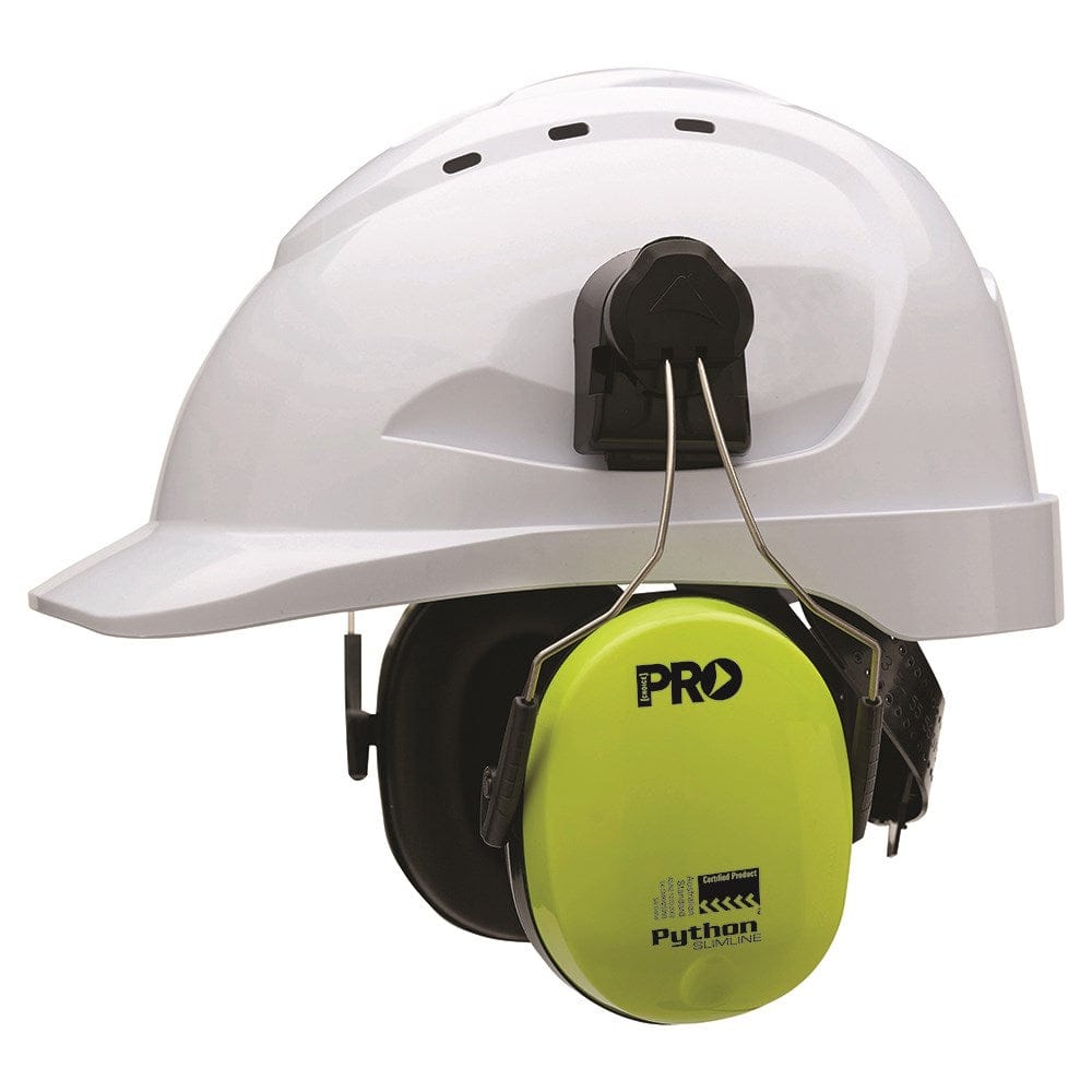 PRO CHOICE CLASS 5 PYTHON SLIMLINE HARD HAT EARMUFFS YELLOW - The Work Pit